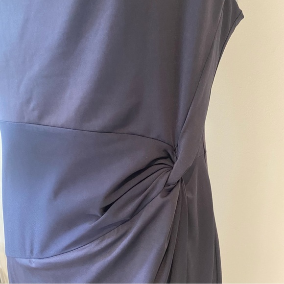 August Midi Dress Grey Cowl neck Satin Bodycon Classic and Elegant Size 14 - Picture 4 of 13